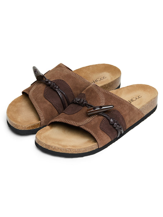 Socotra Horn Toggle Suede Slide Sandals – product image 1
