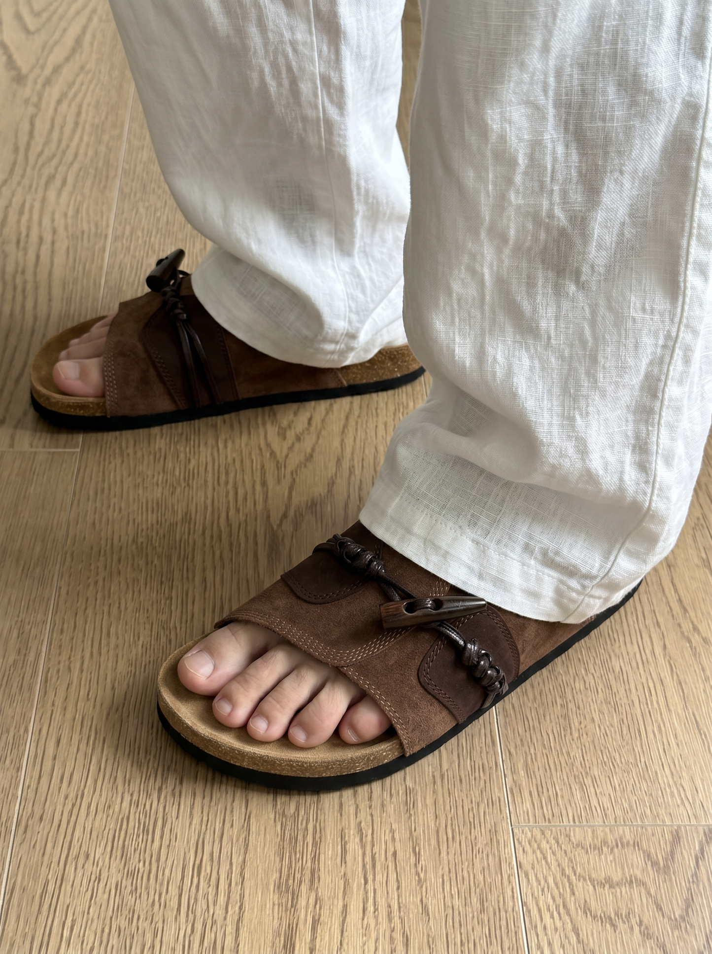 Socotra Horn Toggle Suede Slide Sandals – product image 9